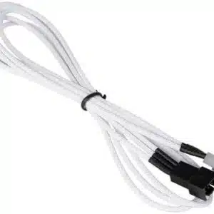 NZXT CBW-3F600 3-Pin Fan Extension Cable Cord White Braided - Cables/Adapters