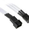 NZXT CBW-3F600 3-Pin Fan Extension Cable Cord White Braided - Cables/Adapters