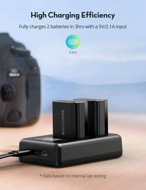 RAVPower Sony FW50 2pcs Battery + Charger - Camera and Gears