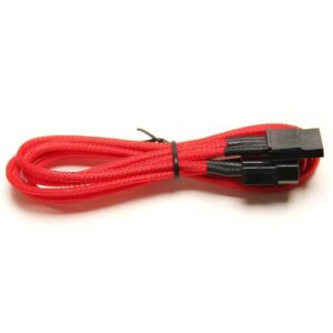 NZXT CBR-11MOLEX Individually Sleeved 8-Pin Video Extension Cable Red - Cables/Adapters