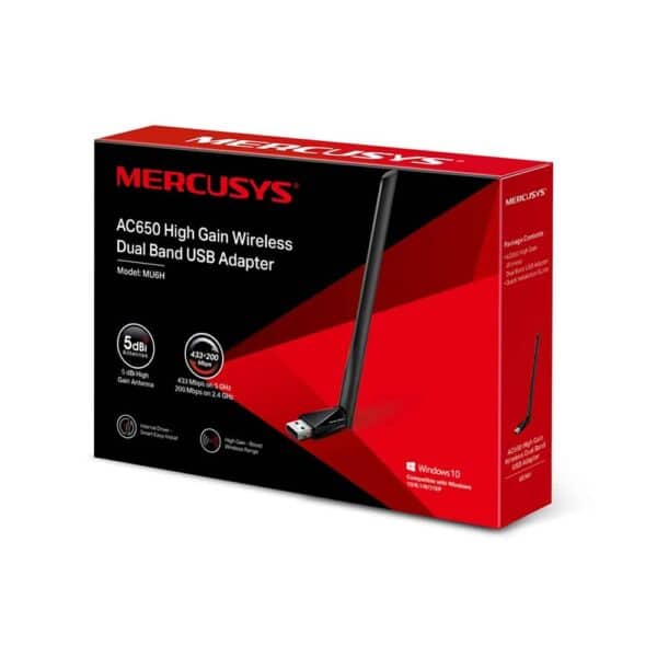 Mercusys MU6H AC650 High Gain Wi-Fi USB Adapter - Accessories