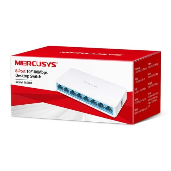 Mercusys MS108 8-Port 10/100Mbps Desktop Switch - Networking Materials