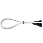 NZXT CBW-3F Single Sleeved 3-Pin Fan Extension Cable White