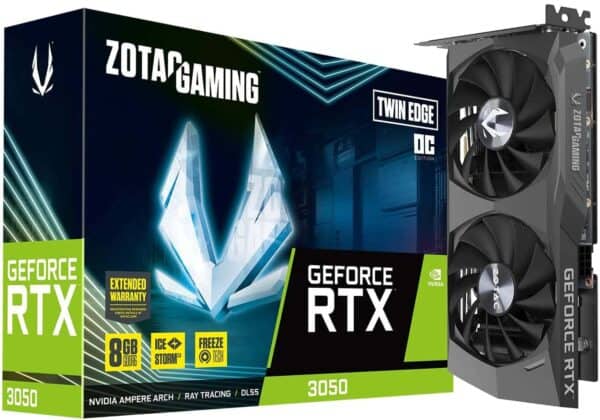 ZOTAC Gaming GeForce RTX 3050 Twin Edge OC 8GB GDDR6 128 bit Gaming Graphics Card - Nvidia Video Cards