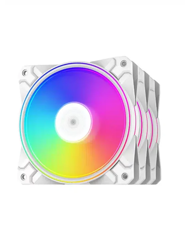 DeepCool CF120 Plus WH 3x120MM PWM Fan A-RGB 3 in 1 Pack Fan - Cooling Systems