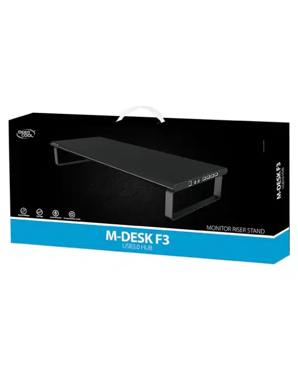 Deepcool M-DESK F3 HUB USB 3.0 Version Aluminum Monitor Stand Black - Computer Accessories