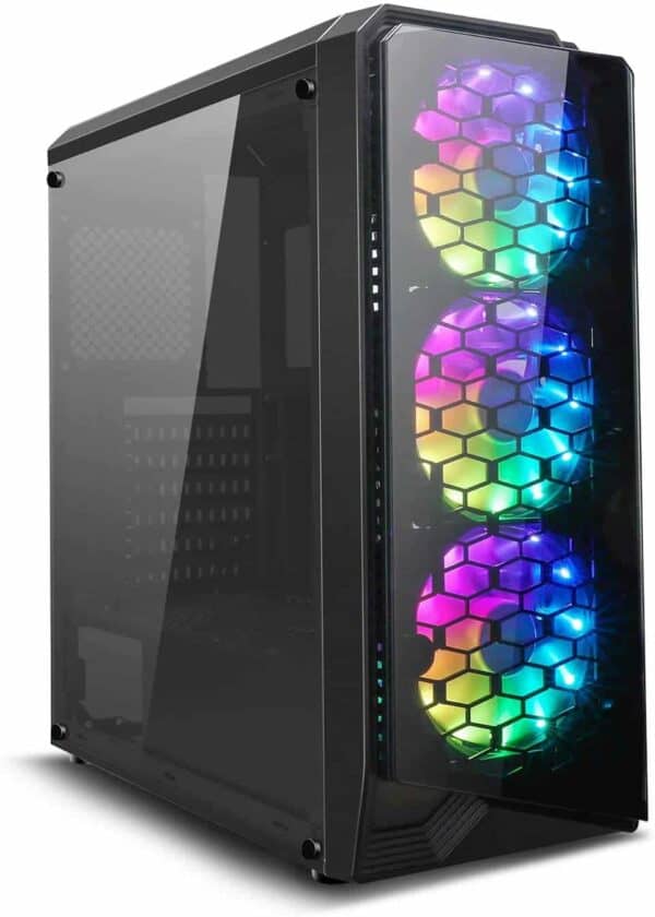 DarkFlash Water Square 5 Black ATX Mid-Tower Desktop Computer Gaming Case - Chassis