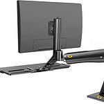 North Bayou NB40 Sit Stand Desk Converter Height Adjustable Standing Desk Workstation for 22''-32'' Monitor Mount Arm