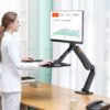 North Bayou NB40 Sit Stand Desk Converter Height Adjustable Standing Desk Workstation for 22''-32'' Monitor Mount Arm - Computer Accessories