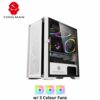 Coolman Ruby with 3X120MM RGB Fans White - Chassis