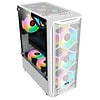 Coolman Aurora Gaming Case with 3x120MM RGB Fans White - Chassis