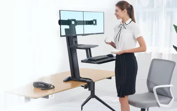 North Bayou L100 Sit-Stand Workstation TV Sliding Stand Rack Desk Table Clamp LCD Monitor Mount - Computer Accessories