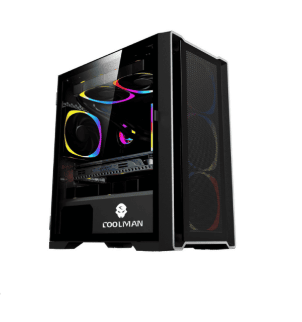 Coolman Ruby with 3X120MM RGB Fans Black - Chassis