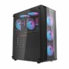DarkFlash DK352 Plus Black ATX Gaming PC Case with 4 ARGB Fans - Chassis