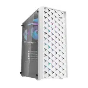 DarkFlash DK351 White ATX Gaming Case with 4 ARGB Fans - Chassis