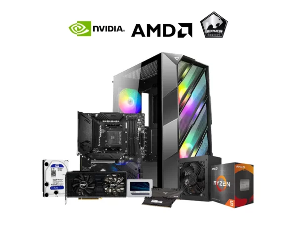SPIKE AMD Ryzen 5 5600/RTX 3060/16GB/500GB/2TB/650W High End Production and Gaming System Unit - Consumer Desktop