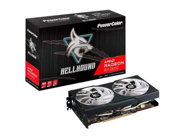 PowerColor Hellhound Radeon RX 6600 8GB GDDR6 Video Card AXRX 6600 8GBD6-3DHL - AMD Video Cards