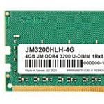 TRANSCEND 4GB JM DDR4 3200 U-DIMM 1RX8 512MX8 CL22 1.2V Desktop Memory