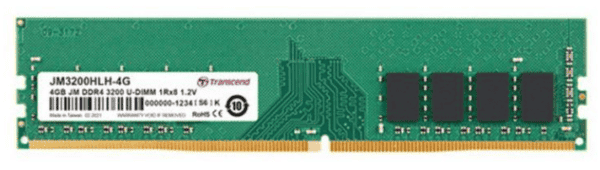 TRANSCEND 4GB JM DDR4 3200 U-DIMM 1RX8 512MX8 CL22 1.2V Desktop Memory - Desktop Memory