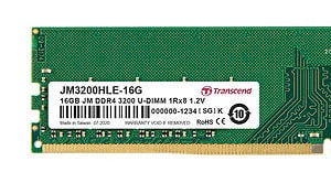 TRANSCEND 16GB JM DDR4 3200 U-DIMM 2RX8 1GX8 CL22 1.2V Desktop Memory - Desktop Memory