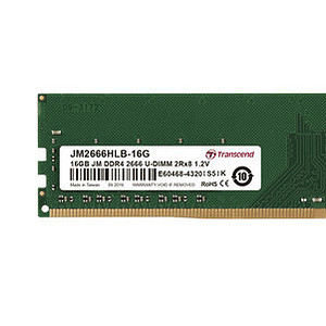 TRANSCEND 8GB JM DDR4 2666MHZ U-DIMM 1RX8 1GX8 CL19 1.2V Desktop Memory - Desktop Memory