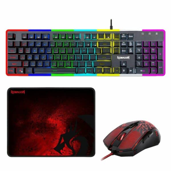 Redragon S107-1 3 in 1 Gaming Keyboard | Mouse | Mousepad Bundle Set - Computer Accessories