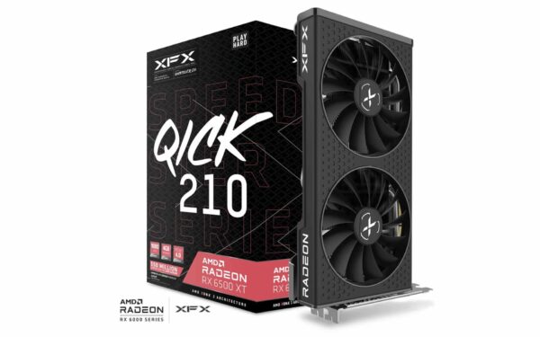 XFX Speedster QICK 210 AMD Radeon™ RX 6500 XT 4GB GDDR6 Core Gaming Graphics Card AMD RDNA™ 2, 64-bit - AMD Video Cards