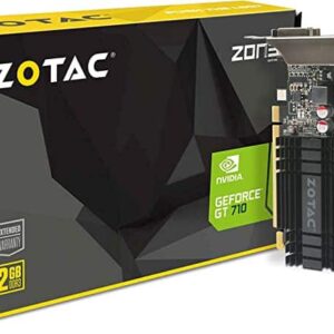 ZOTAC GeForce GT 710 2GB DDR3 Passive Cooled Single Slot Low Profile Graphics Card - Nvidia Video Cards