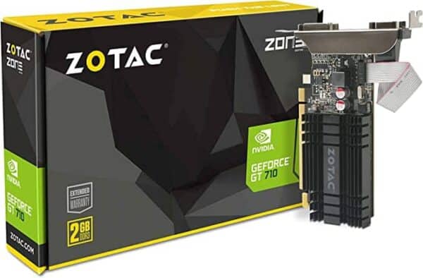 ZOTAC GeForce GT 710 2GB DDR3 Passive Cooled Single Slot Low Profile Graphics Card - Nvidia Video Cards