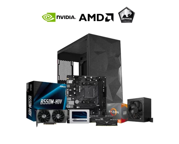ASAKURA AMD Ryzen 5 5600/RTX 2060/16GB/500GB/650W High End Production and Gaming System Unit - Consumer Desktop