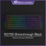 Akko 5075S RGB 82 Key Gasket Mount with Knob Shine Through Black Hotswap Mechanical Gaming Keyboard