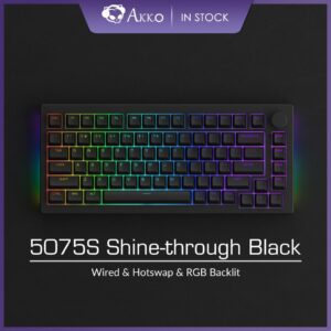 Akko 5075S RGB 82 Key Gasket Mount with Knob Shine Through Black Hotswap Mechanical Gaming Keyboard - Computer Accessories