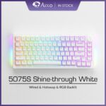 Akko 5075S RGB 82 Key Gasket Mount with Knob Shine Through WhiteHotswap Mechanical Gaming Keyboard