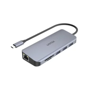 Unitek 9-in-1 USB-C to USB-A*3-Port Hub + RJ45 + HDMI + VGA + USB-C PD + Dual Card Reader SpaceGrey - Cables/Adapters