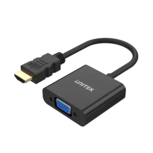 Unitek HDMI Male to VGA Female Adapter with 3.5MM for Stereo Audio Black - Cables/Adapters
