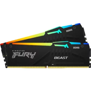 Kingston Fury Beast RGB Black 8GB | 16GB | 32GB 5200Mhz DDR5 CL40 Kit of 2 Computer Memory - Desktop Memory
