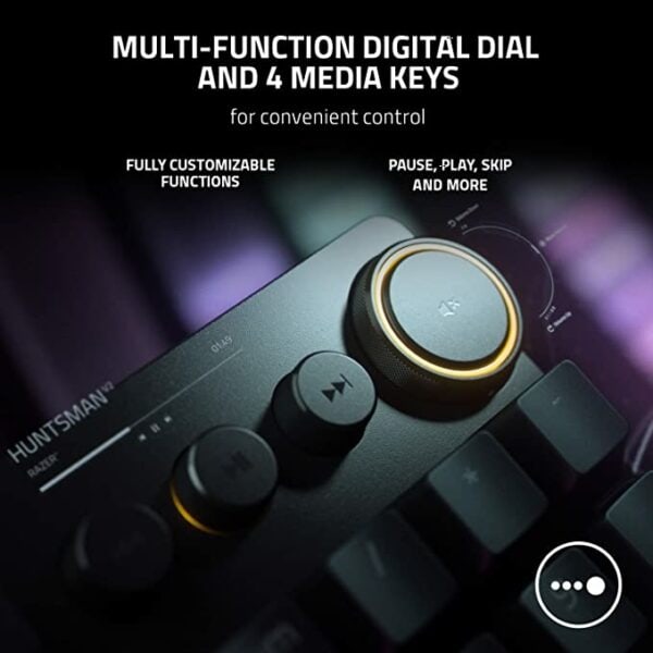 Razer™ Huntsman V2 Optical Gaming Keyboard Clicky Purple Switch RZ03-03930300-R3M1 - Computer Accessories