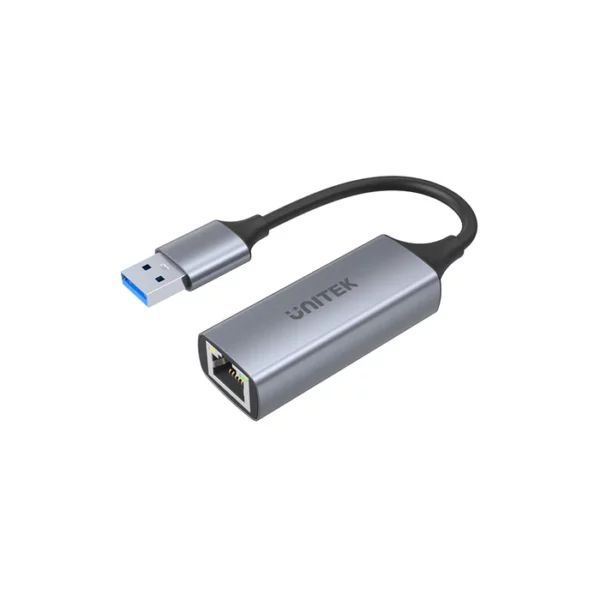 Unitek USB-A Male to Gigabit Ethernet Adapter SpaceGrey - Cables/Adapters