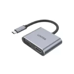 Unitek USB-C Male to HDMI + VGA Adapter with MST Dual Monitor SpaceGrey