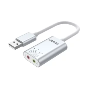Unitek USB-A Male to Stereo Audio Adapter Silver - Cables/Adapters