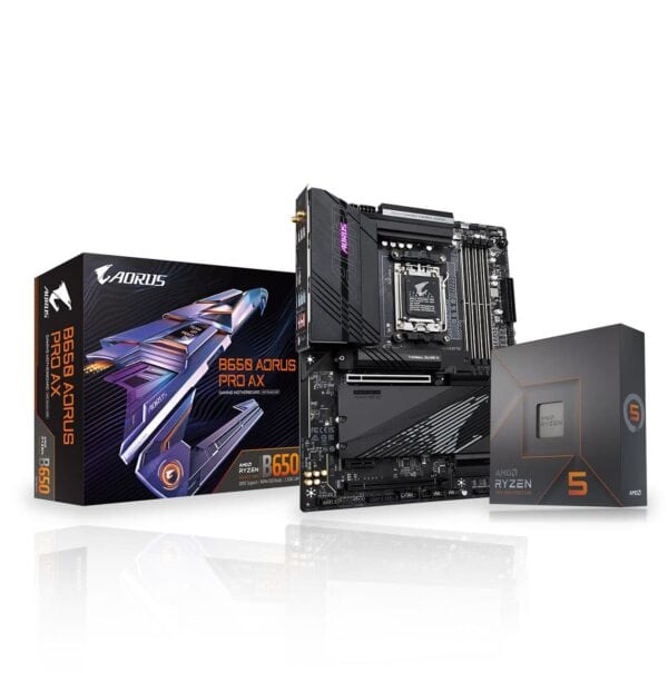 AMD Ryzen 7 7700X + Gigabyte B650 Aorus Pro AX Motherboard and Processor Bundle - AMD Motherboards