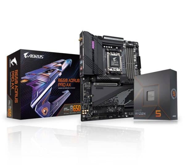 AMD Ryzen 5 7600X + Gigabyte B650 Aorus Pro AX Motherboard and Processor Bundle - AMD Motherboards