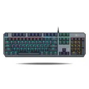 Lecoo GK301 Wired Gaming Metal Gray Keyboard Blue Switch - Computer Accessories