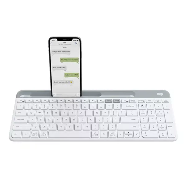 Logitech K580 Slim Multi-Device Wireless Keyboard Off-White - Computer Accessories