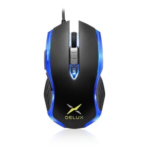 Delux M556BU High Precision 1600 DPI Wired USB Optical Gaming Mouse - Computer Accessories