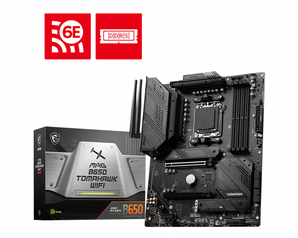 MSI MAG B650 Tomahawk WIFI AMD Ryzen 7000 Series AM5 Motherboard - AMD Motherboards