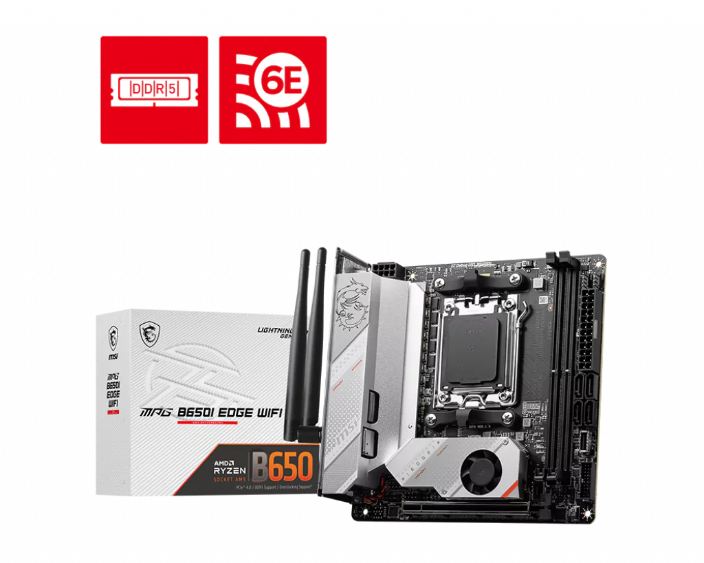MSI MPG B650I Edge WIFI AMD Ryzen 7000 Series AM5 Motherboard - AMD Motherboards