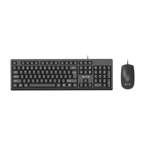 Aula AC101 Wired Keyboard & Mouse Combo | Full-sized Keyboard | | 1.5M USB Cable | 1200 Mouse DPI - Computer Accessories