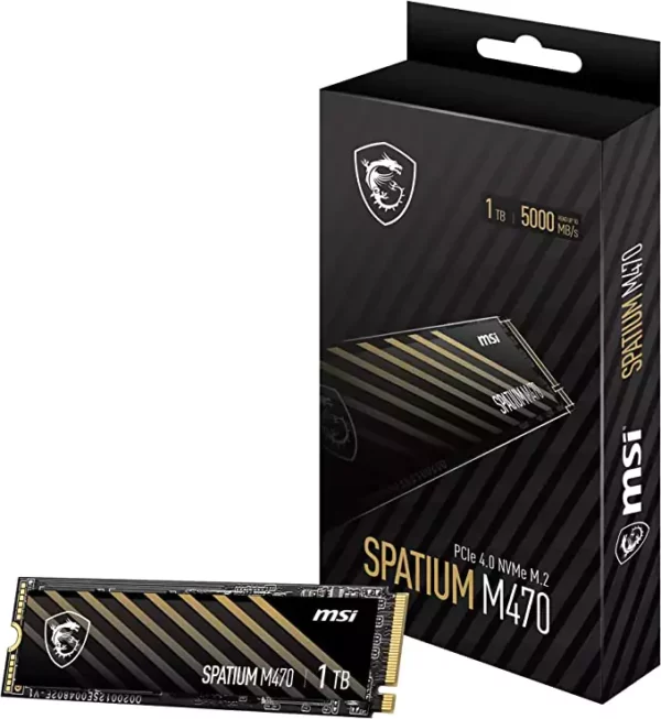 MSI Spatium M470 1TB PCIE 4.0 NVME M.2 SSD Solid State Drive - Solid State Drives