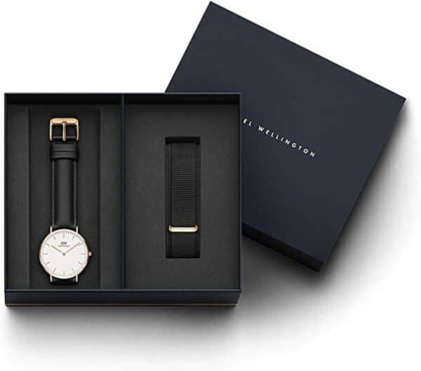 Daniel Wellington Classic Sheffield 36MM Rose Gold Watch with Cornwall NATO Strap Gift Set Women Watch - Fashion